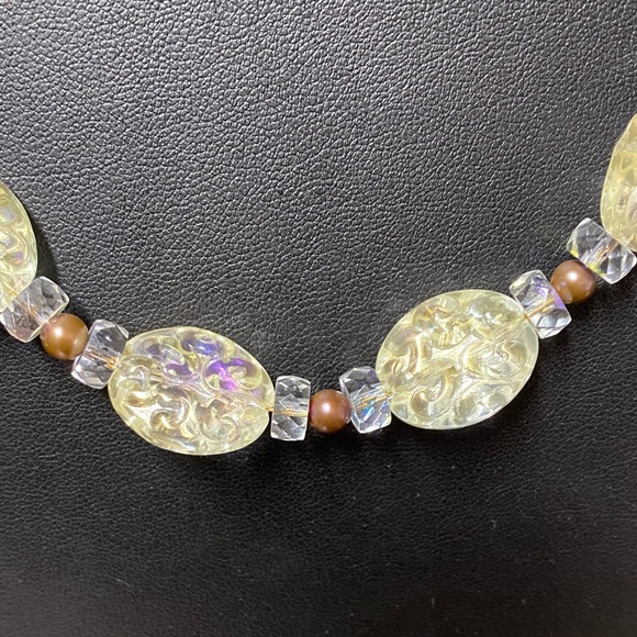 Carnival Glass Peacock freshwater Pearls 24 inch Necklace Aprilsplace Chicken - Picture 6 of 10